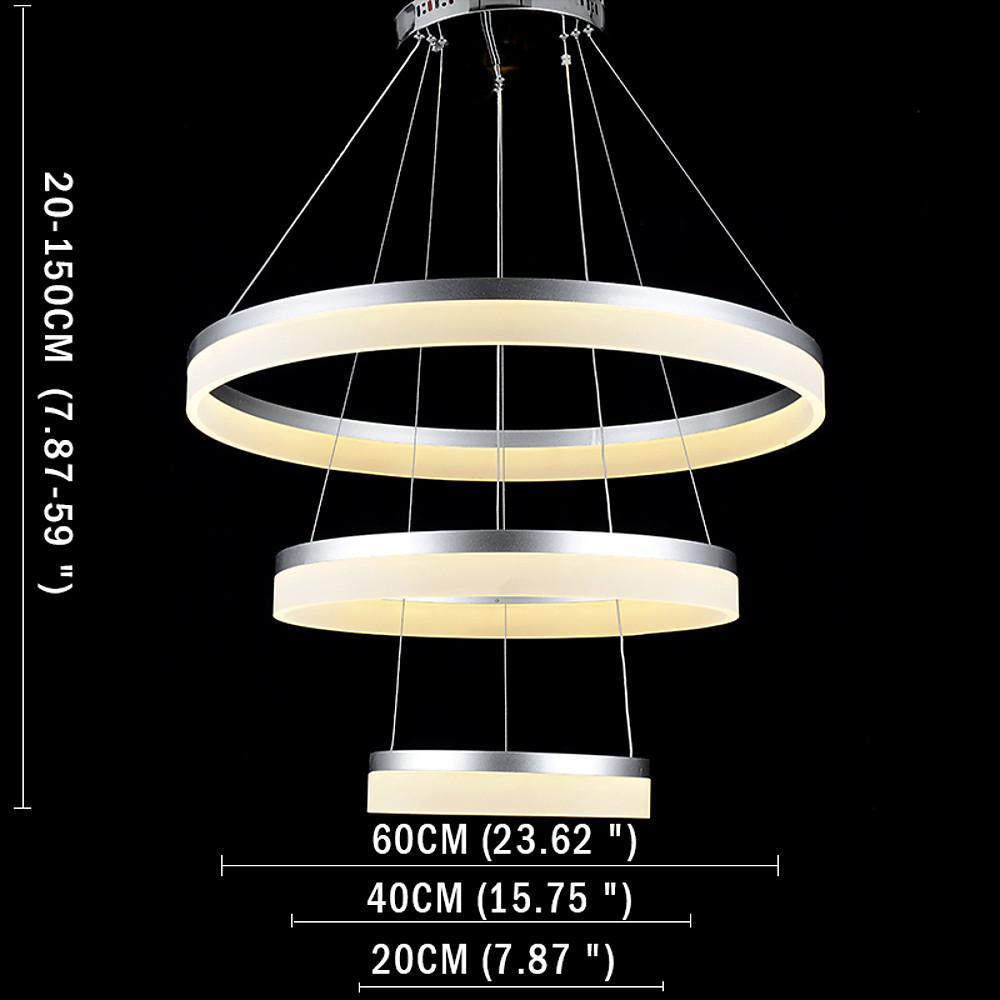 3-Ring Acrylic LED Chandelier