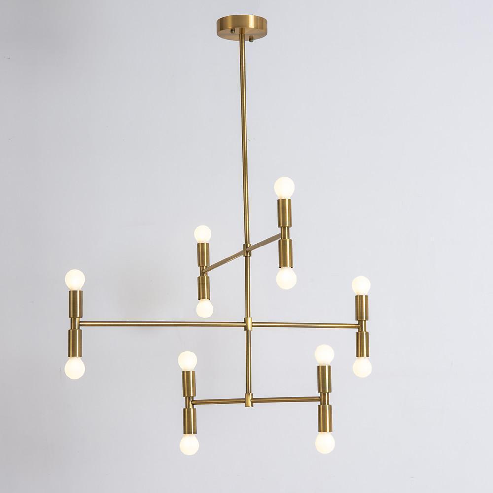 Pendant Light Modern 12-Light Adjustable Sculptural Gold Black Ceiling