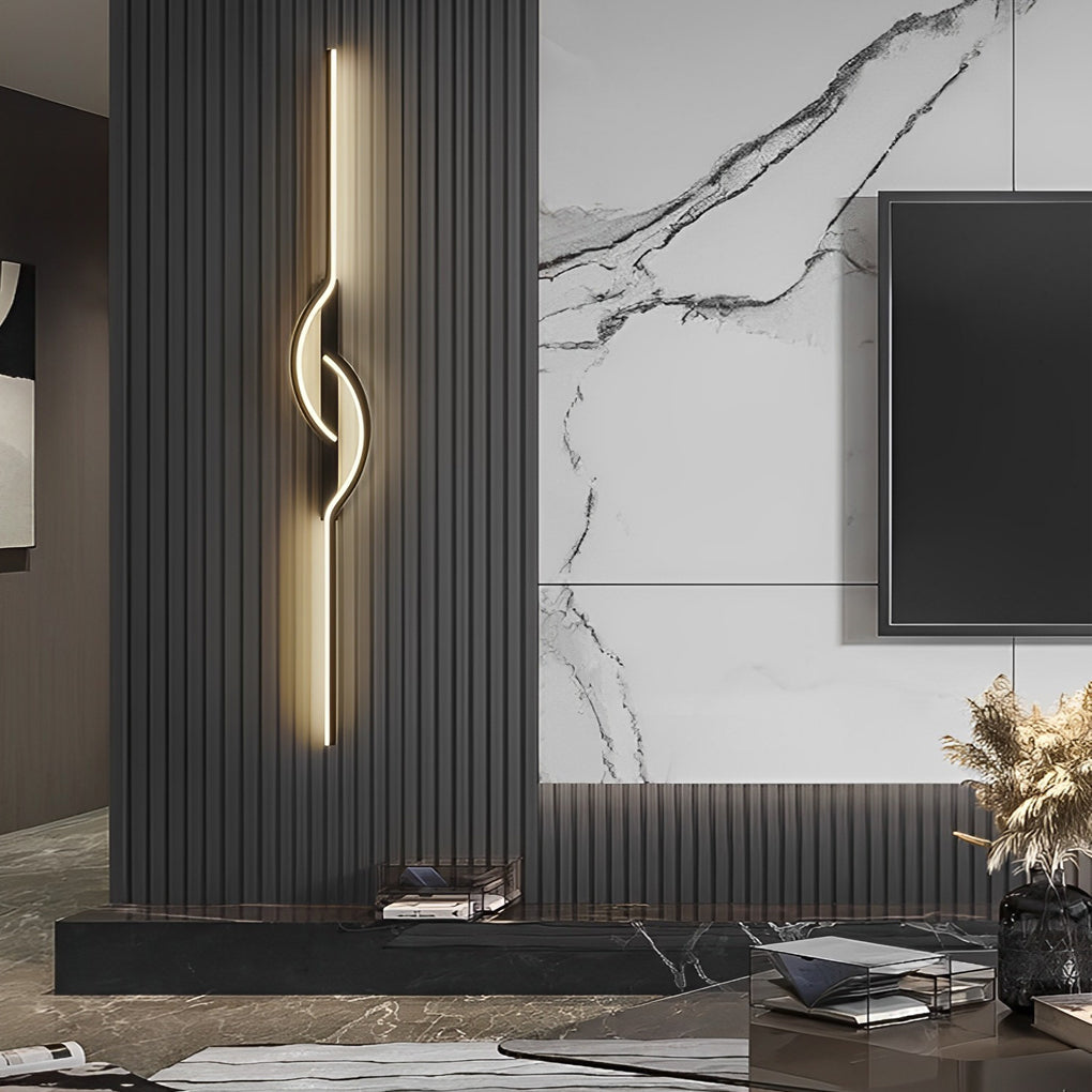LED Wall Sconce Modern Black Linear Bar Light Indoor Bedroom Lamp