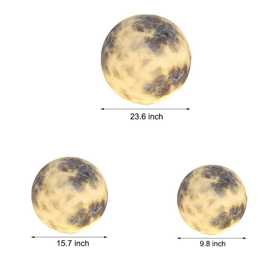 Outdoor Lawn Light - Modern LED Moon Globe - Solar Garden Pillar Lamp