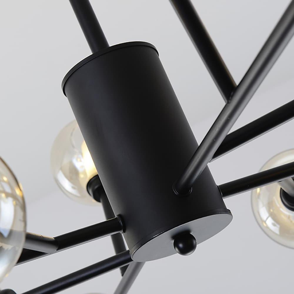 Sputnik Pendant Modern 12-Bulb Glass Island Gold Black Kitchen Light
