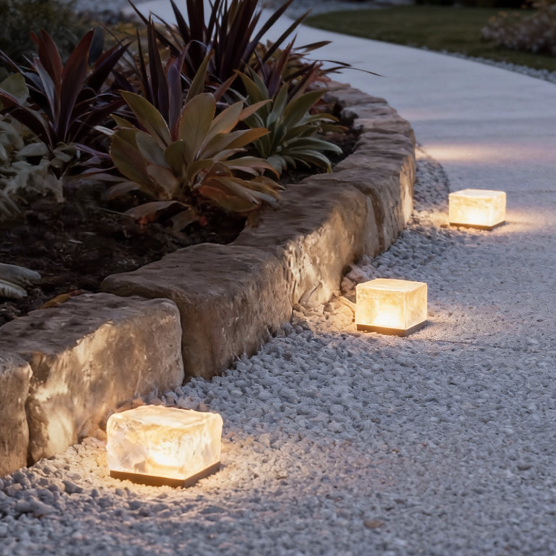 Solar Step Lights - Outdoor LED Ice Cube Deck - Pathway Garden Lamp