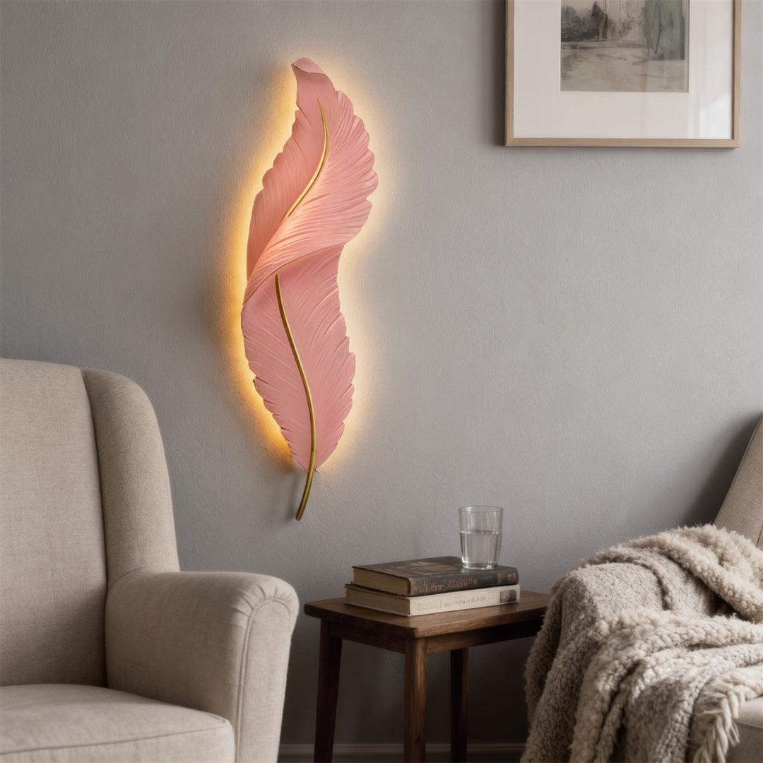 Wall Sconce - Luxury Feather LED Modern Lamp - Hallway Bedroom Light