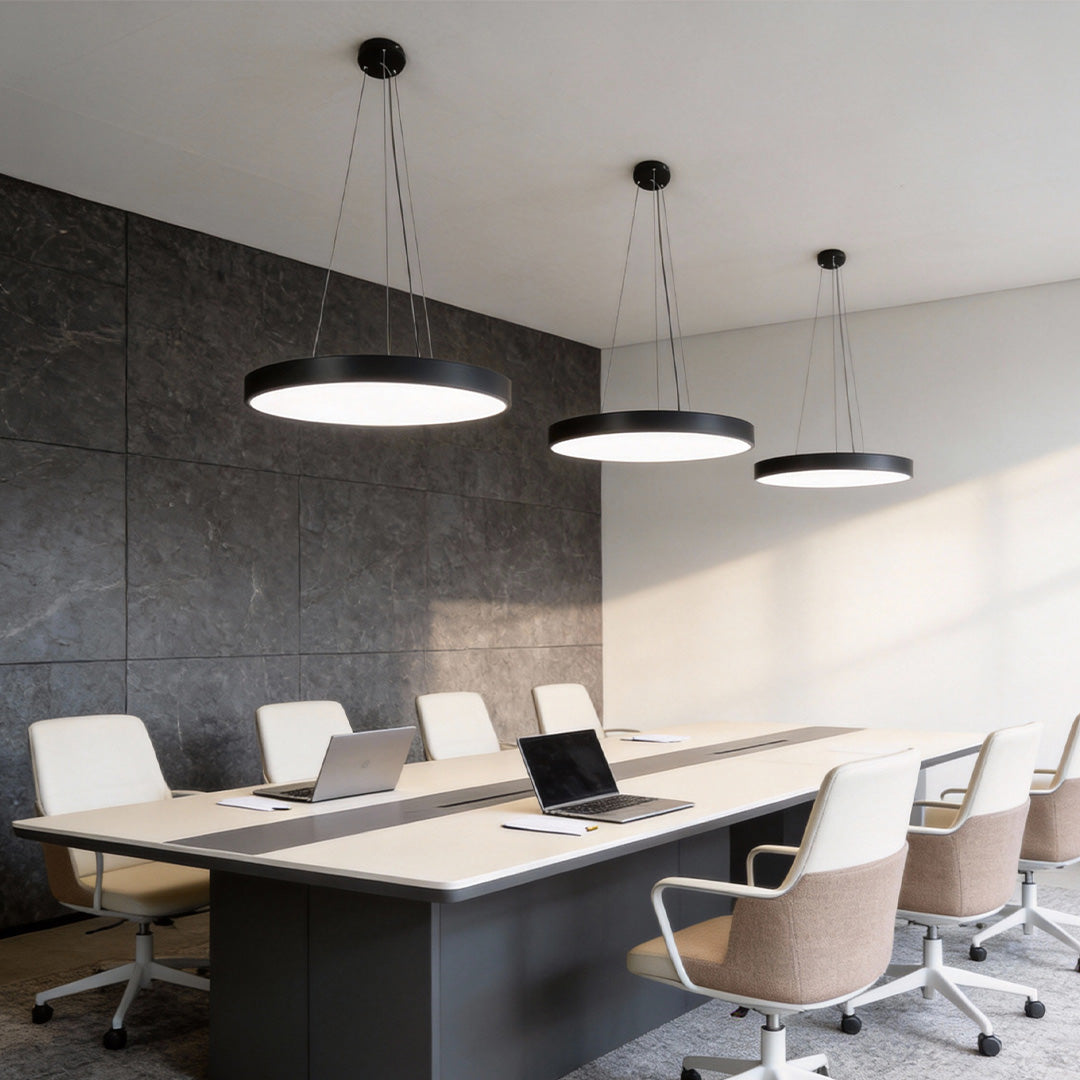 Pendant Light - Modern Minimalist Metal Ring - Office Kitchen Hanging Lamp