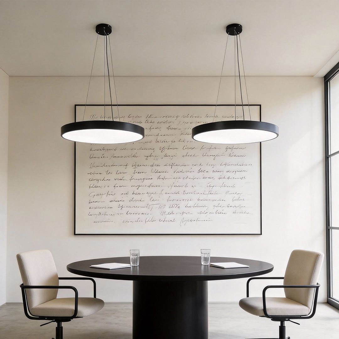 Pendant Light - Modern Minimalist Metal Ring - Office Kitchen Hanging Lamp