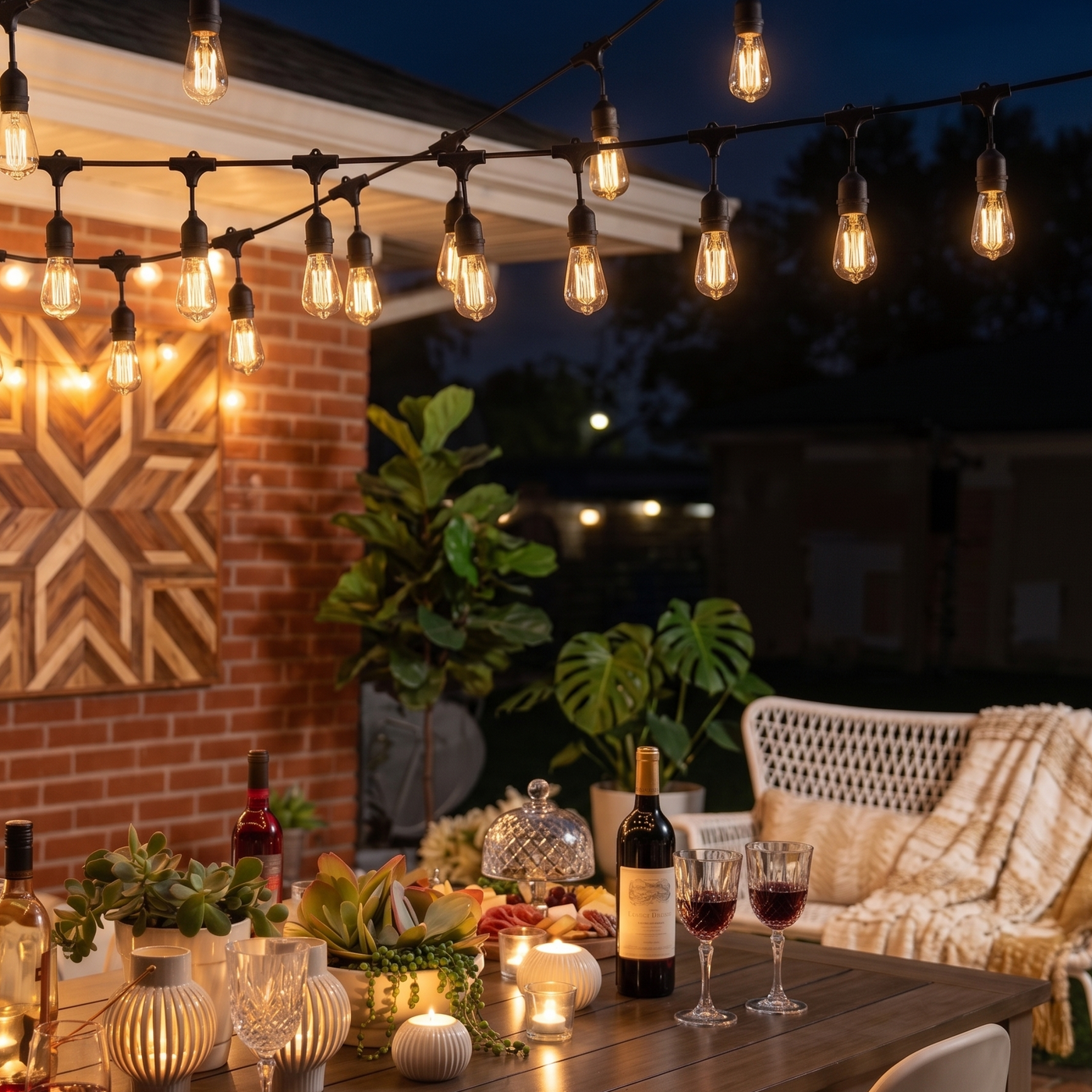 48 FT Outdoor Edison String Lights