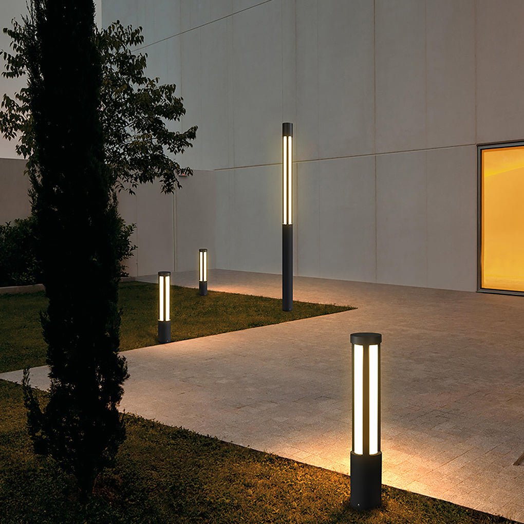 Bollard Light Modern LED Cylinder Pathway Outdoor Landscape Driveway