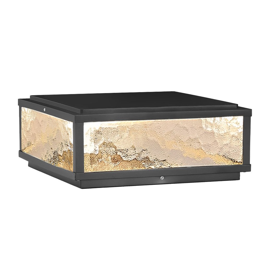 Outdoor Pillar Light - Modern Square LED Solar Post - Waterproof Gate Lamp