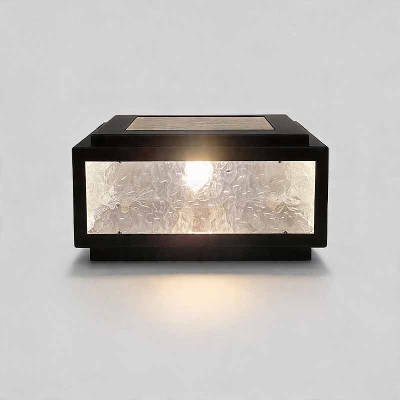Outdoor Pillar Light - Modern Square LED Solar Post - Waterproof Gate Lamp
