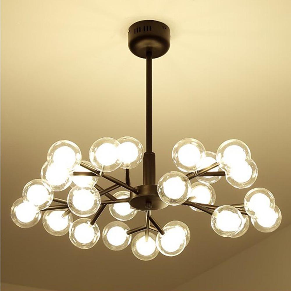 Sputnik Chandelier Modern 25-Light Glass Bubble Gold Black Pendant