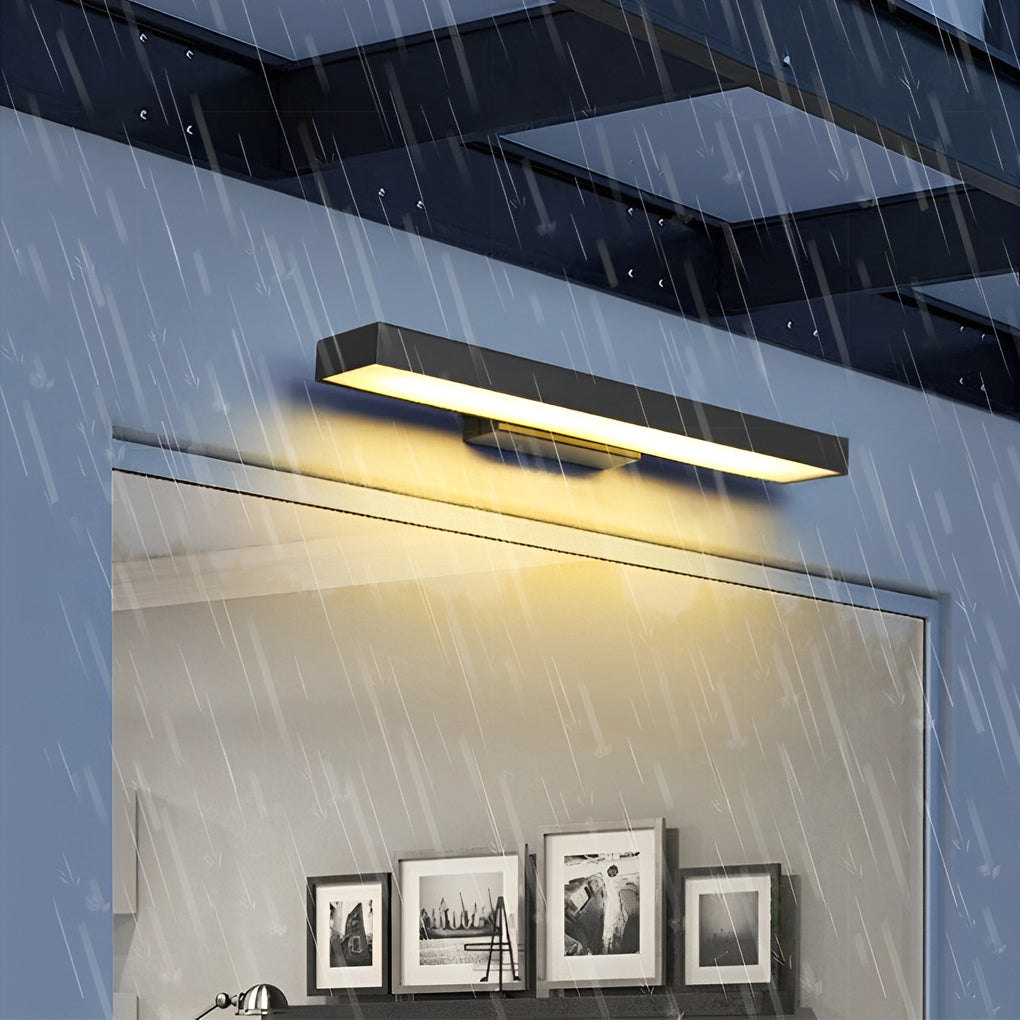 Outdoor Wall Light Modern Black Rectangle LED Motion Sensor Sconce