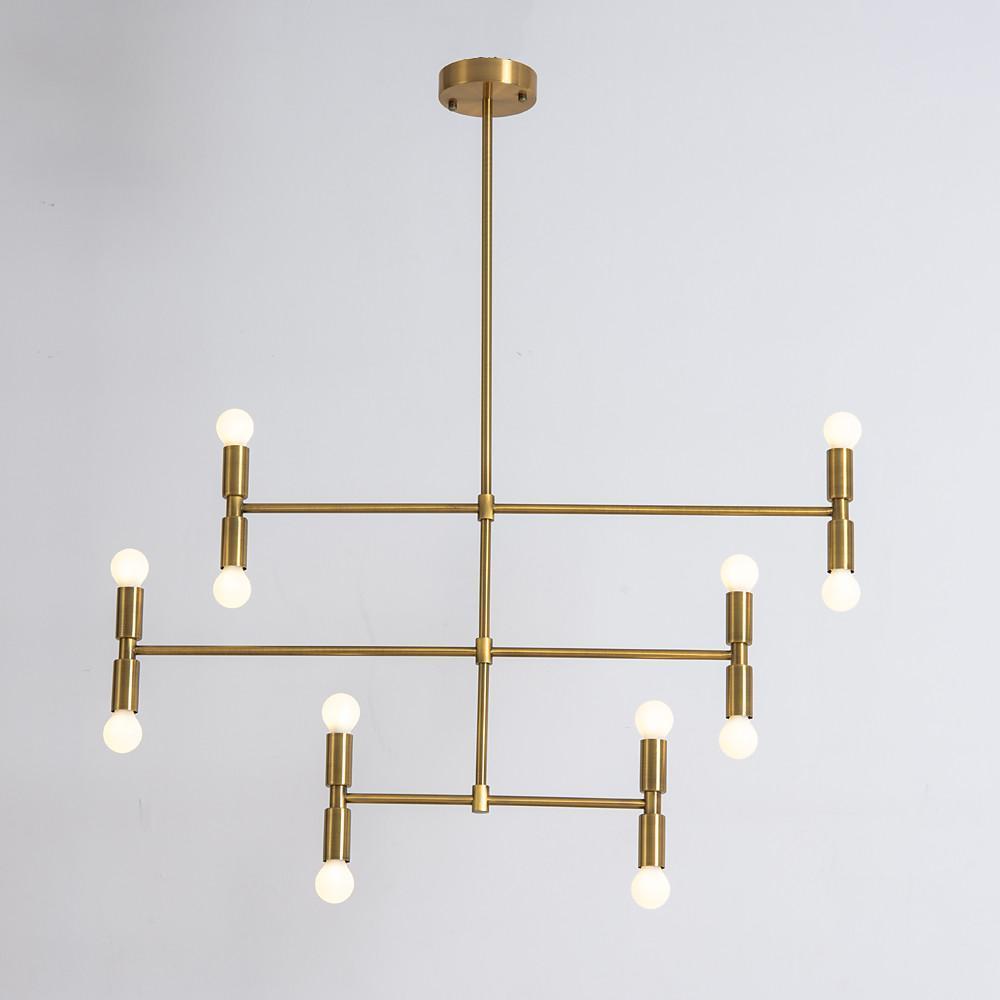Pendant Light Modern 12-Light Adjustable Sculptural Gold Black Ceiling