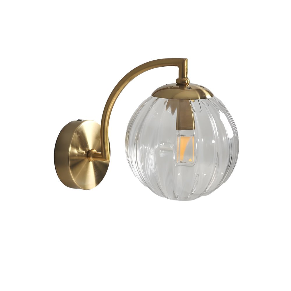 Wall Sconce Modern Curved Arm Glass Ball 6-Color Bedroom Light