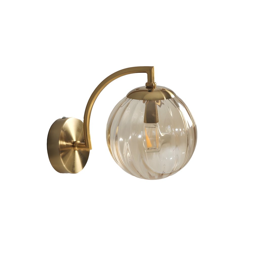 Wall Sconce Modern Curved Arm Glass Ball 6-Color Bedroom Light