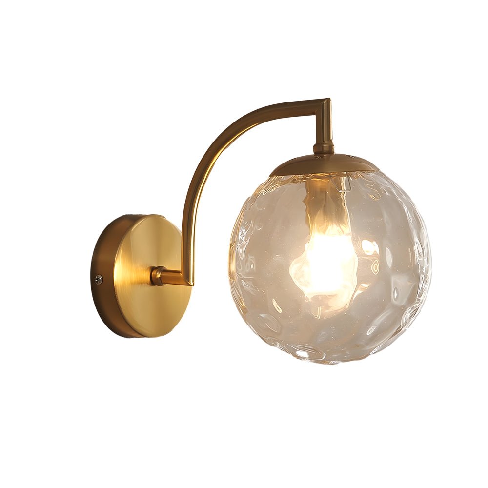 Wall Sconce Modern Curved Arm Glass Ball 6-Color Bedroom Light
