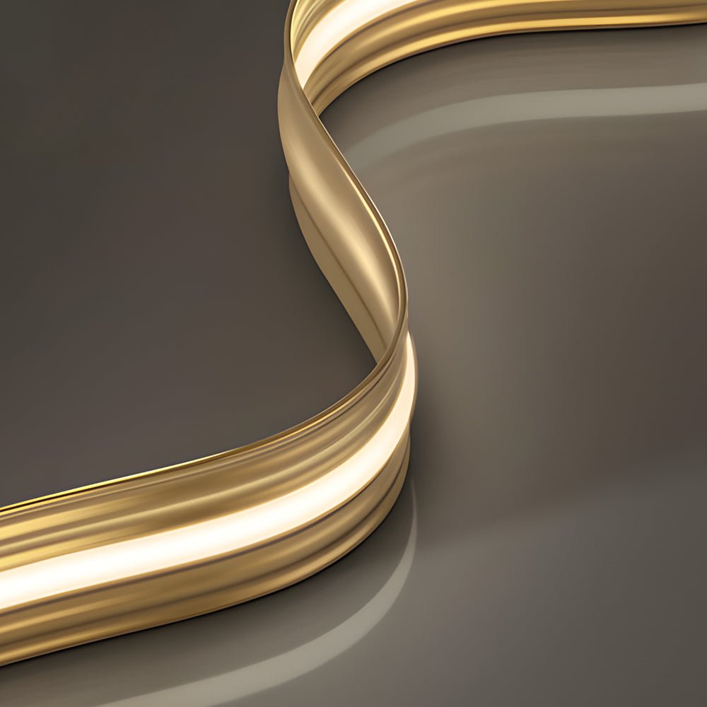 Pendant Light Modern Brass Wave LED Linear Kitchen Island Hanging