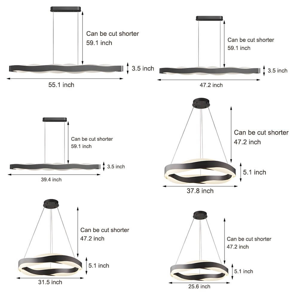 Wavy Round LED Pendant Light