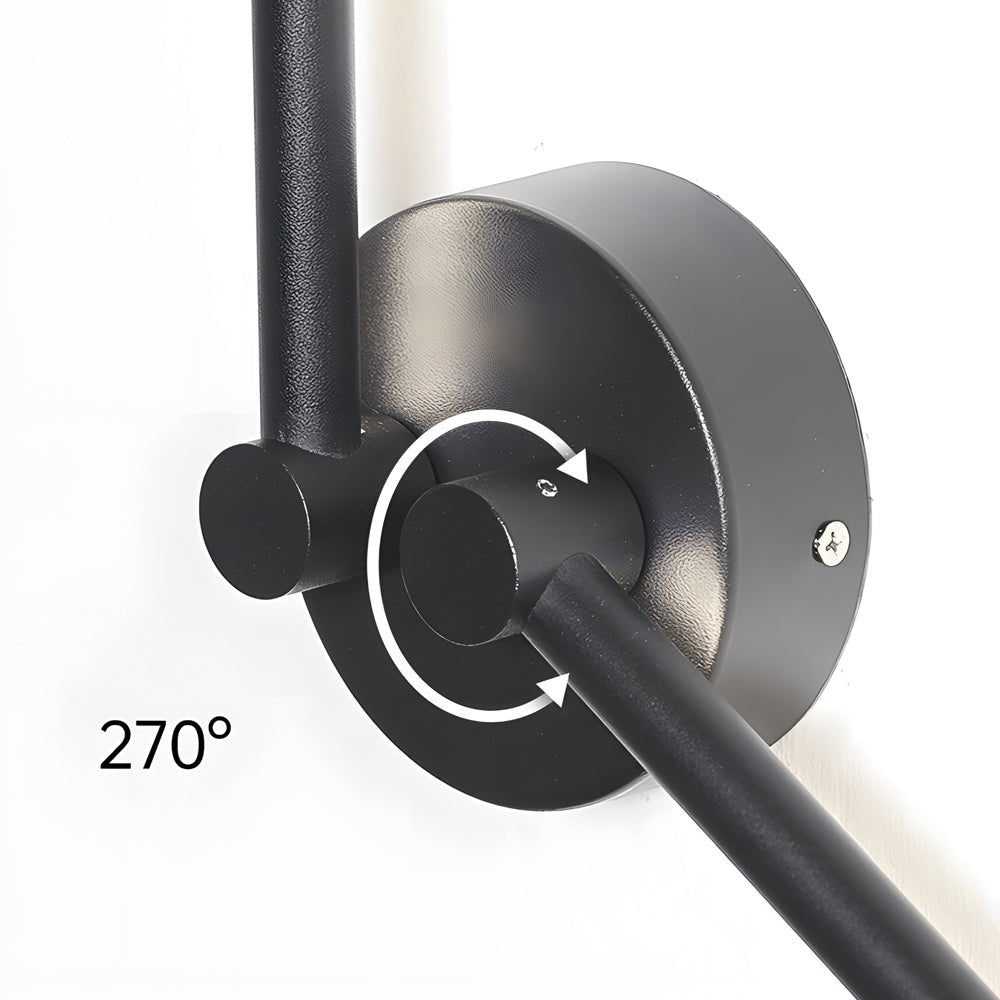 Wall Sconce Modern Rotatable Linear LED Black Bedroom Reading Light