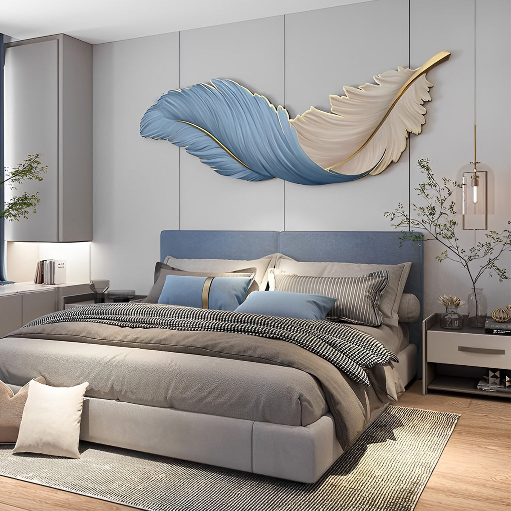 Wall Lamp Luxury Feather LED Art Deco Bedroom Living Room Sconce