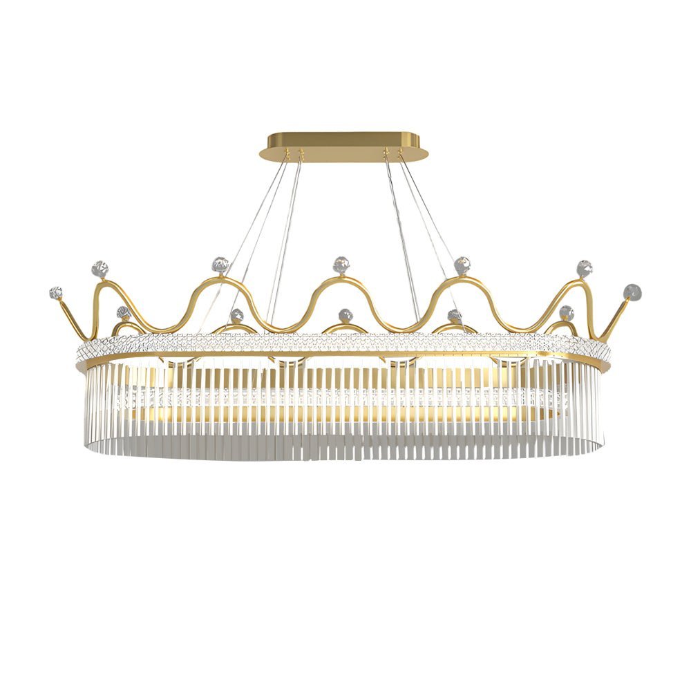 Crystal Chandelier Modern Oval Crown LED Dimmable Dining Pendant