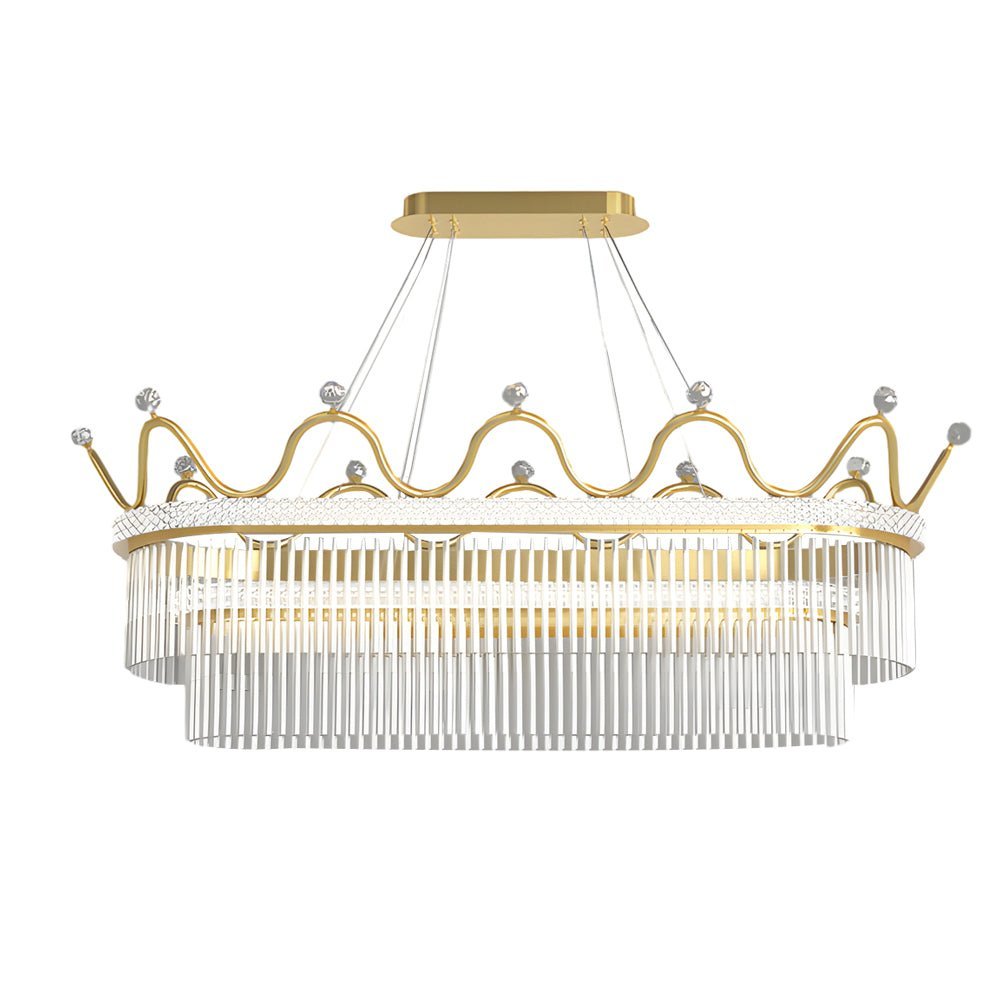 Crystal Chandelier Modern Oval Crown LED Dimmable Dining Pendant