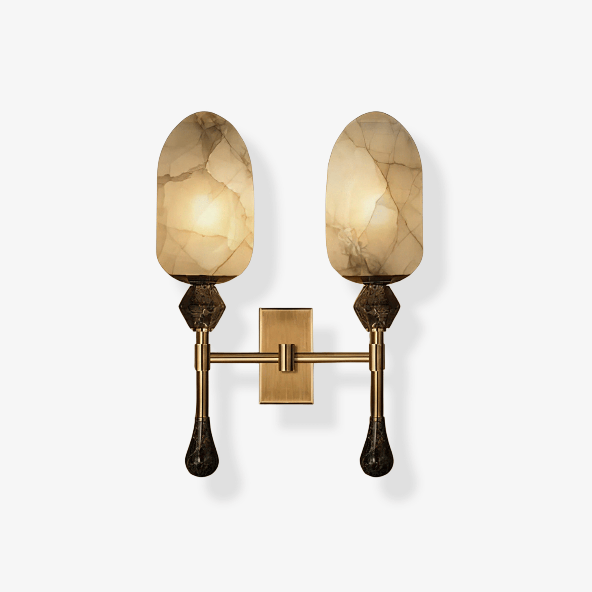 Alabaster Obelisk Double Wall Sconce