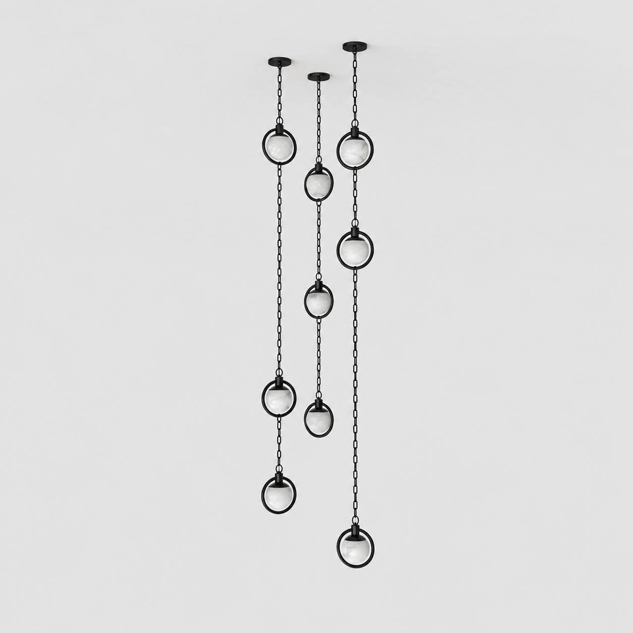 Alabaster Orb Chain Pendant Lamp