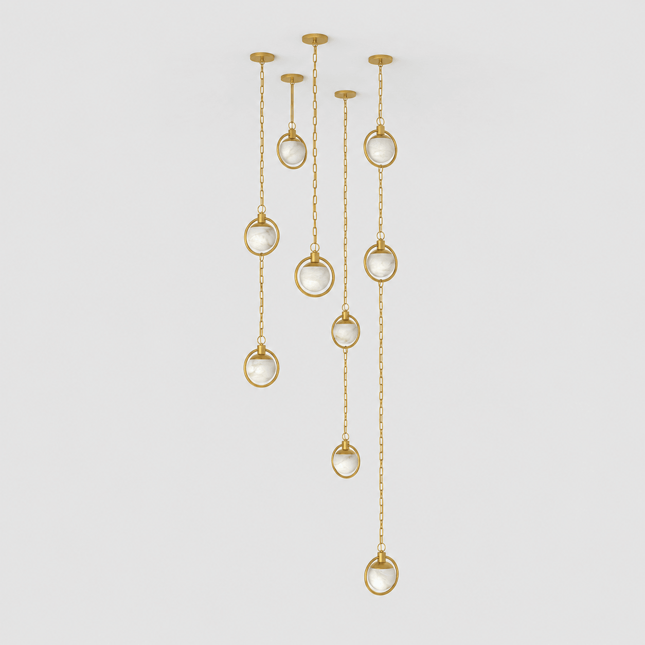 Alabaster Orb Chain Pendant Lamp