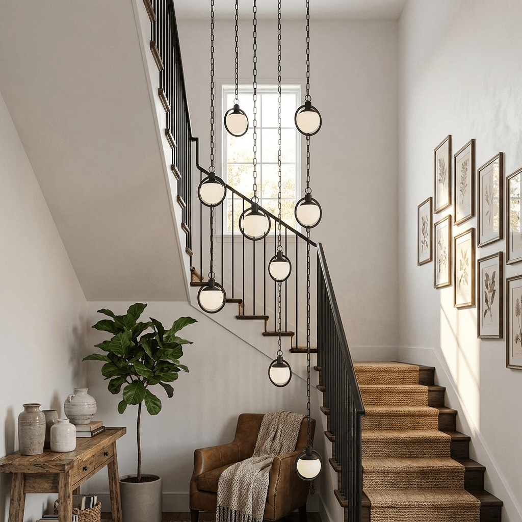 Alabaster Orb Chain Pendant Lamp