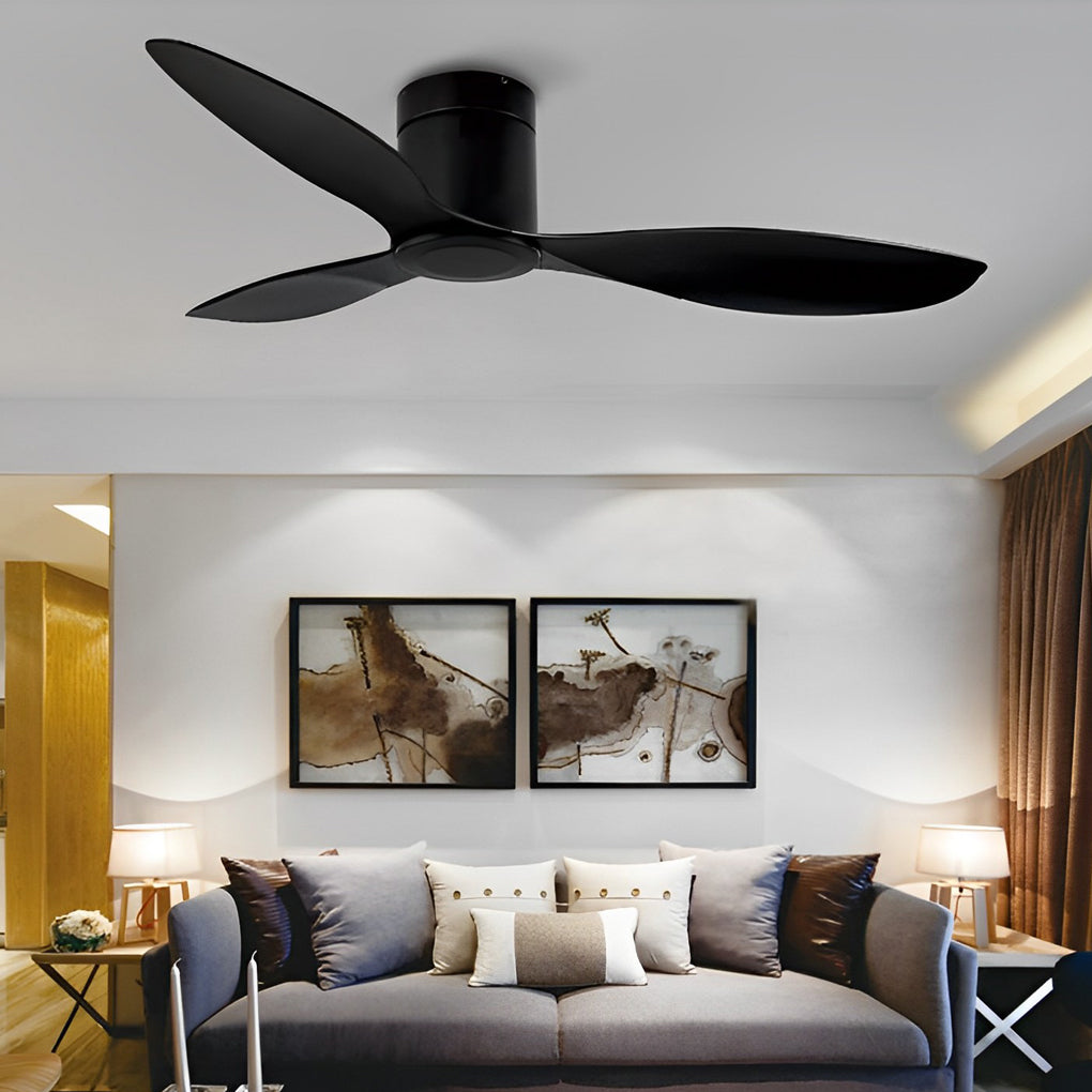3-Blade Modern Ceiling Fan with Dimmable LED Light & Remote