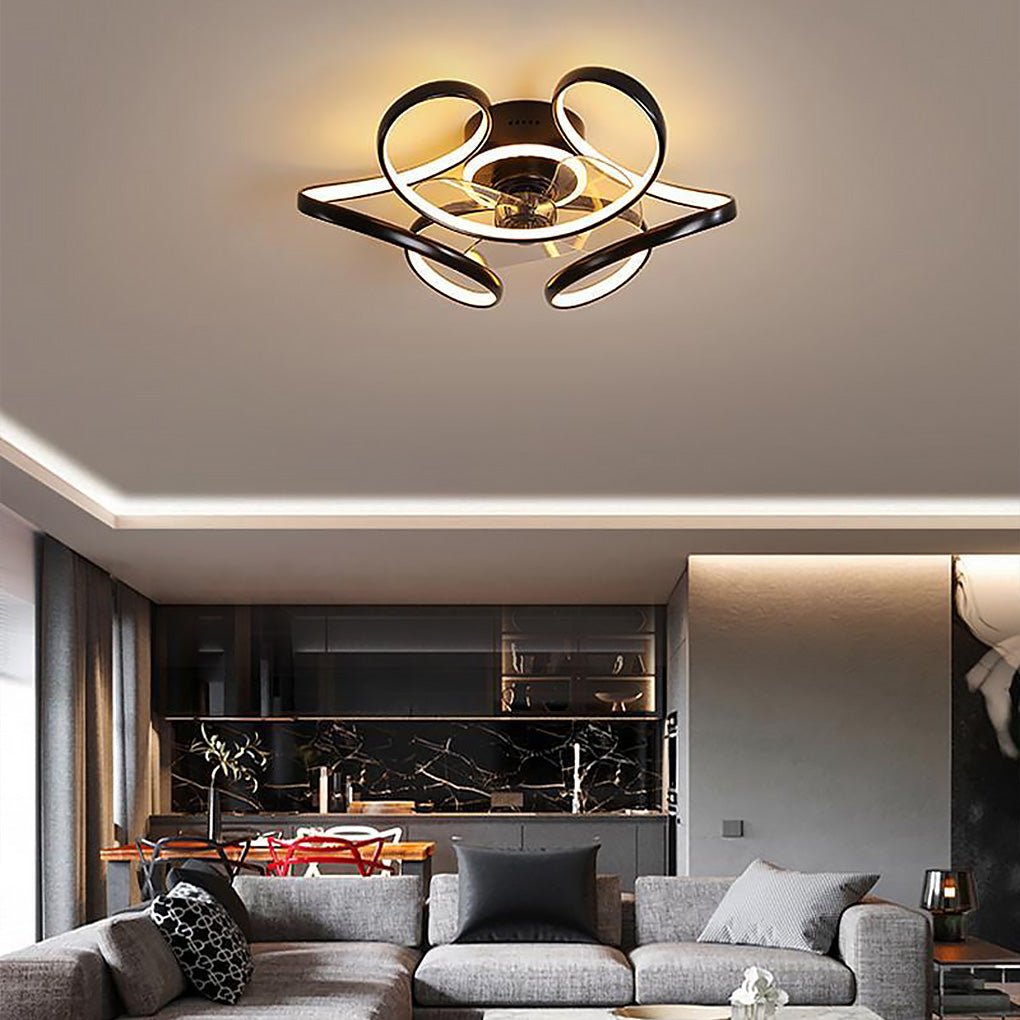 18" Flower Chandelier Ceiling Fan with LED Light & Remote