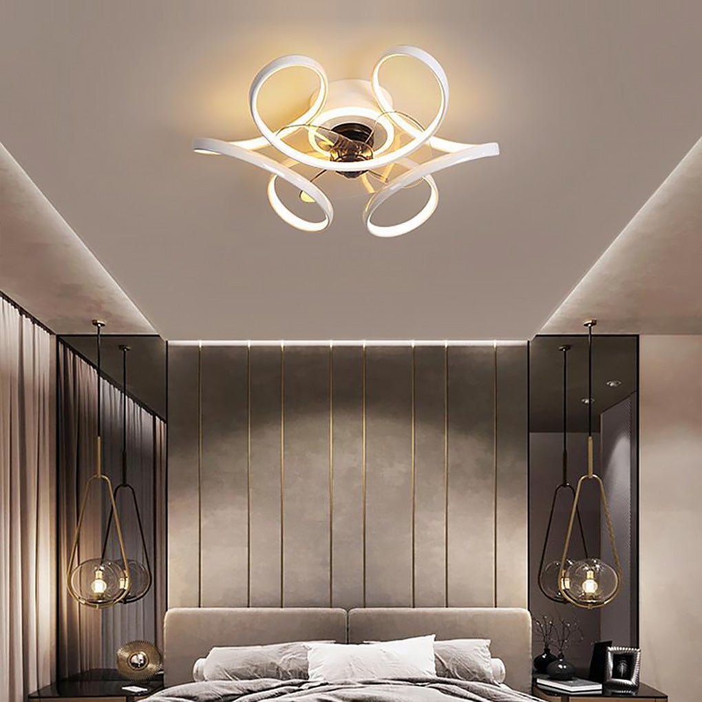 18" Flower Chandelier Ceiling Fan with LED Light & Remote