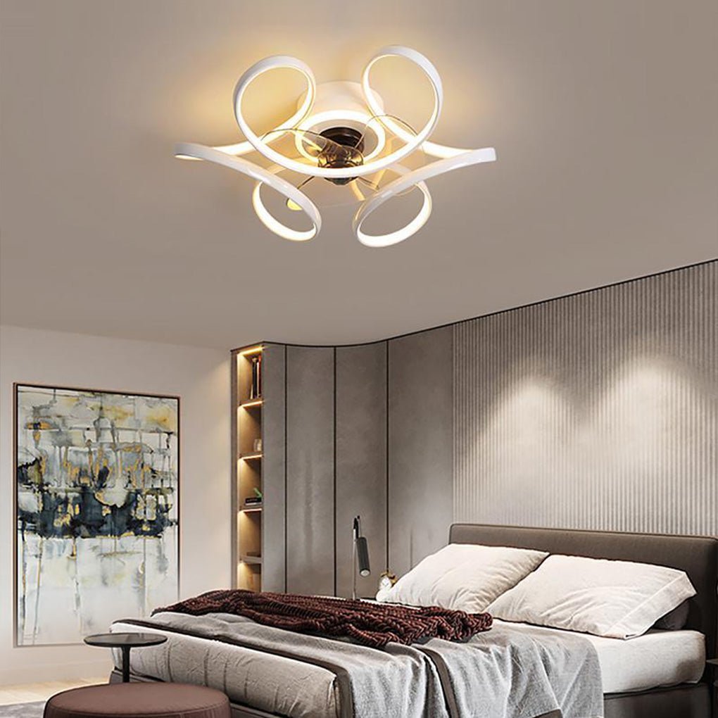 18" Flower Chandelier Ceiling Fan with LED Light & Remote