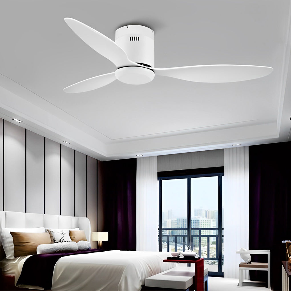 3-Blade Modern Ceiling Fan with Dimmable LED Light & Remote