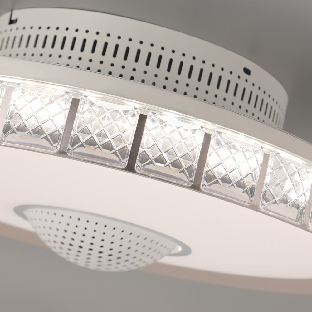 19.7" Bladeless Drum Ceiling Fan with LED Light & Remote