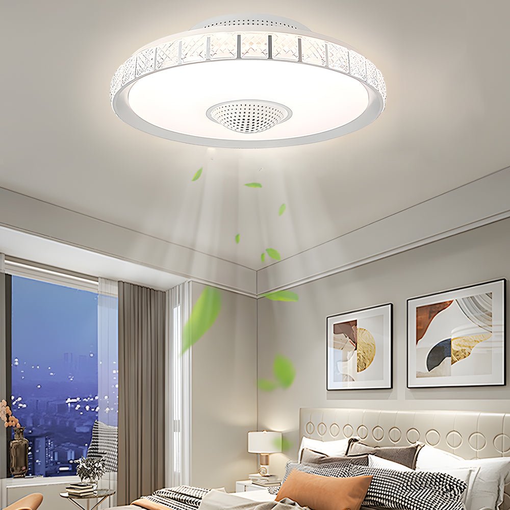 19.7 inch Bladeless Drum Ceiling Fan with LED Light and Remote
