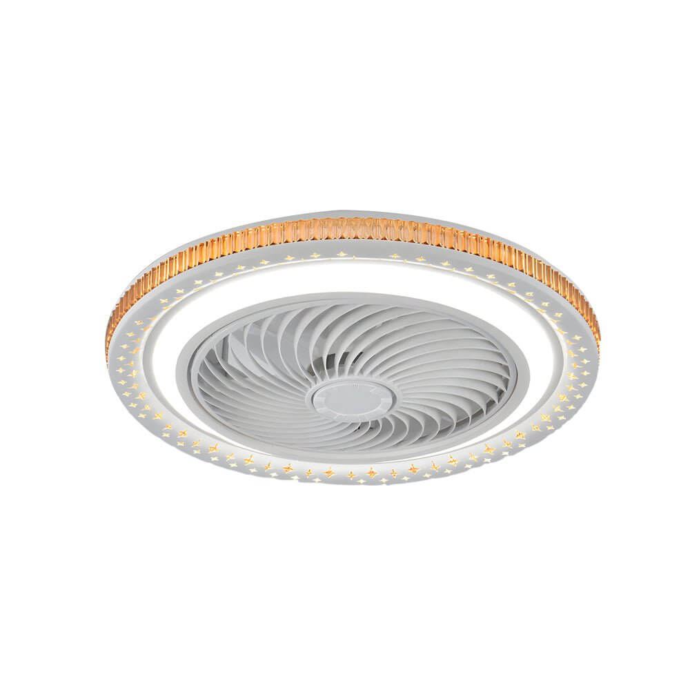 19.7" Bladeless Ceiling Fan with LED Light — Enclosed Design