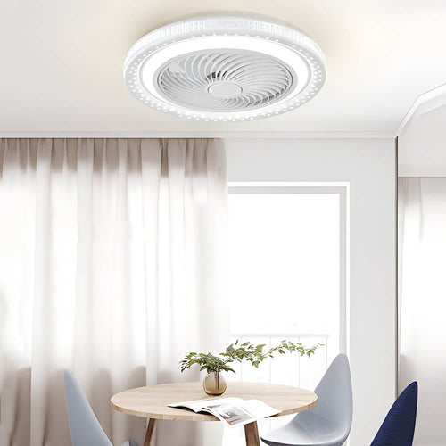 19.7 inch Bladeless Ceiling Fan with LED Light Enclosed Design
