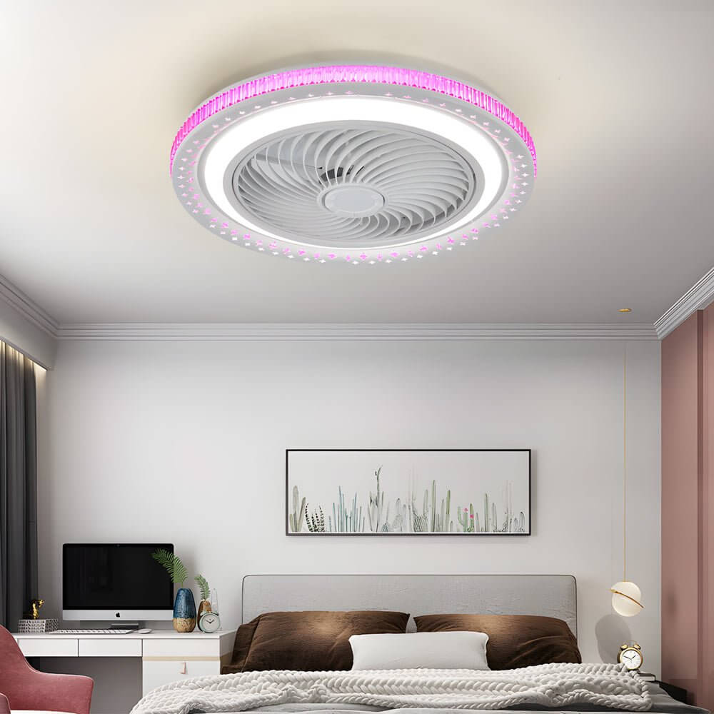 19.7" Bladeless Ceiling Fan with LED Light — Enclosed Design