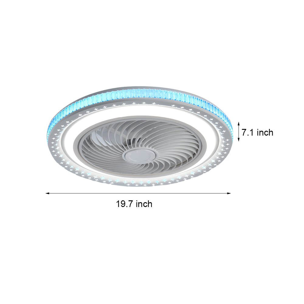 19.7" Bladeless Ceiling Fan with LED Light — Enclosed Design