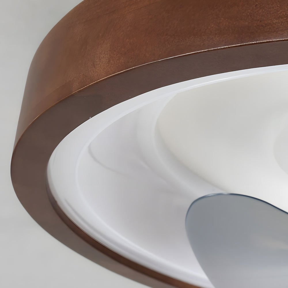 19.7" Walnut Low-Profile Ceiling Fan with LED Light & Remote