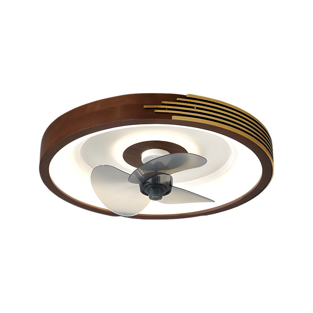 19.7" Walnut Low-Profile Ceiling Fan with LED Light & Remote