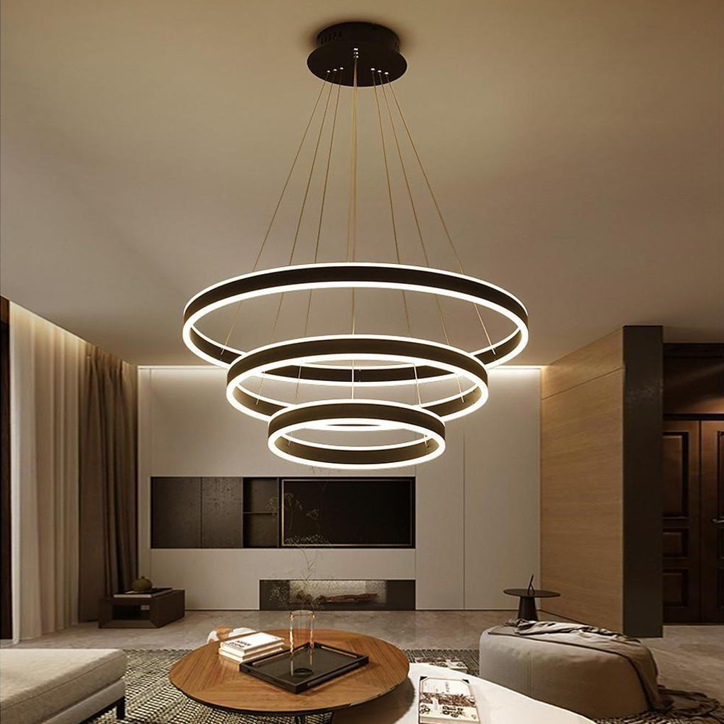 LED Chandelier Modern Interweaved Circles Pendant Dining Room Ceiling