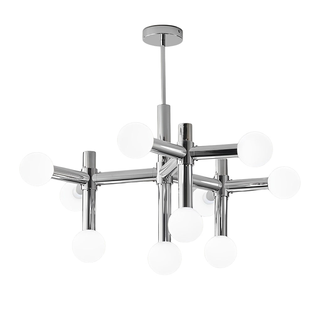Sputnik Chandelier Modern 10-Light Chrome Glass Living Room Pendant
