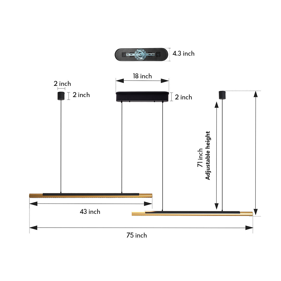 Dual-Head Linear LED Pendant