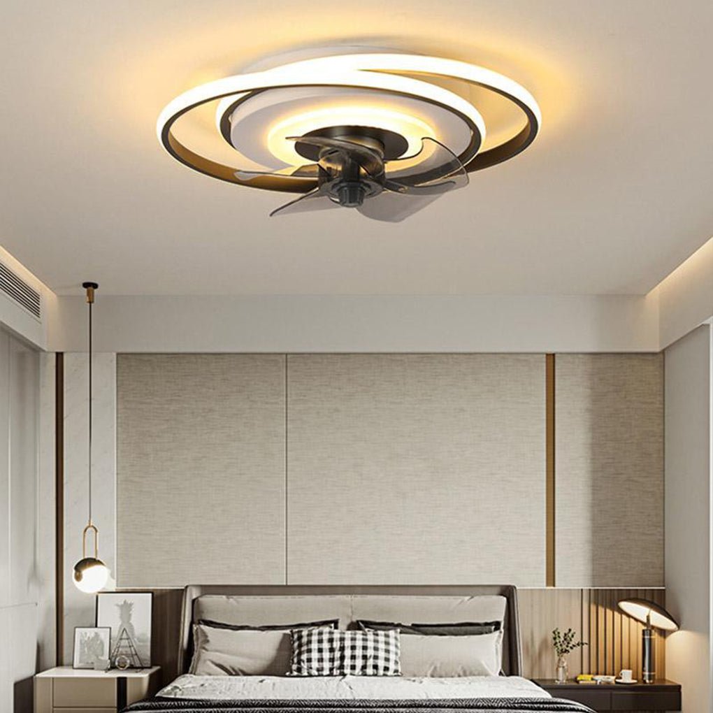 2-Ring Kids Ceiling Fan with LED Light & Remote
