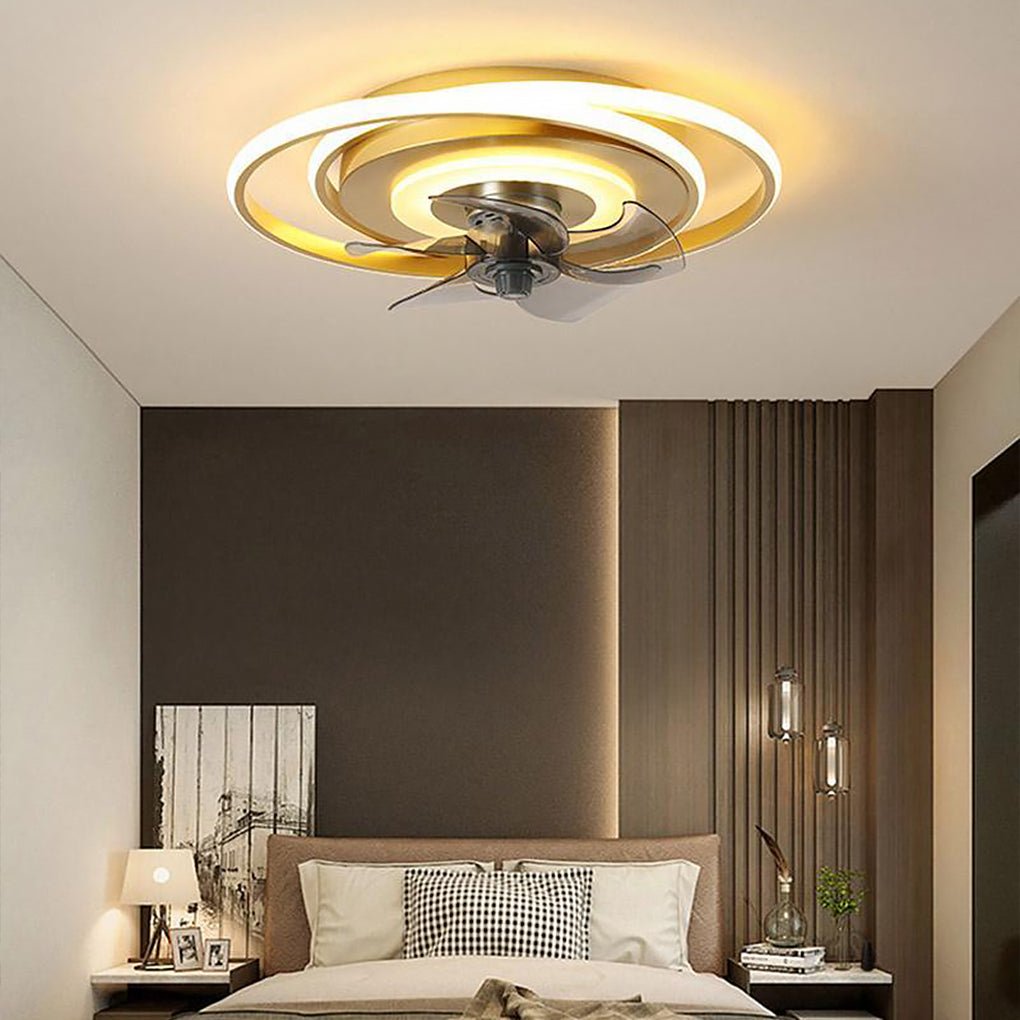 2-Ring Kids Ceiling Fan with LED Light & Remote