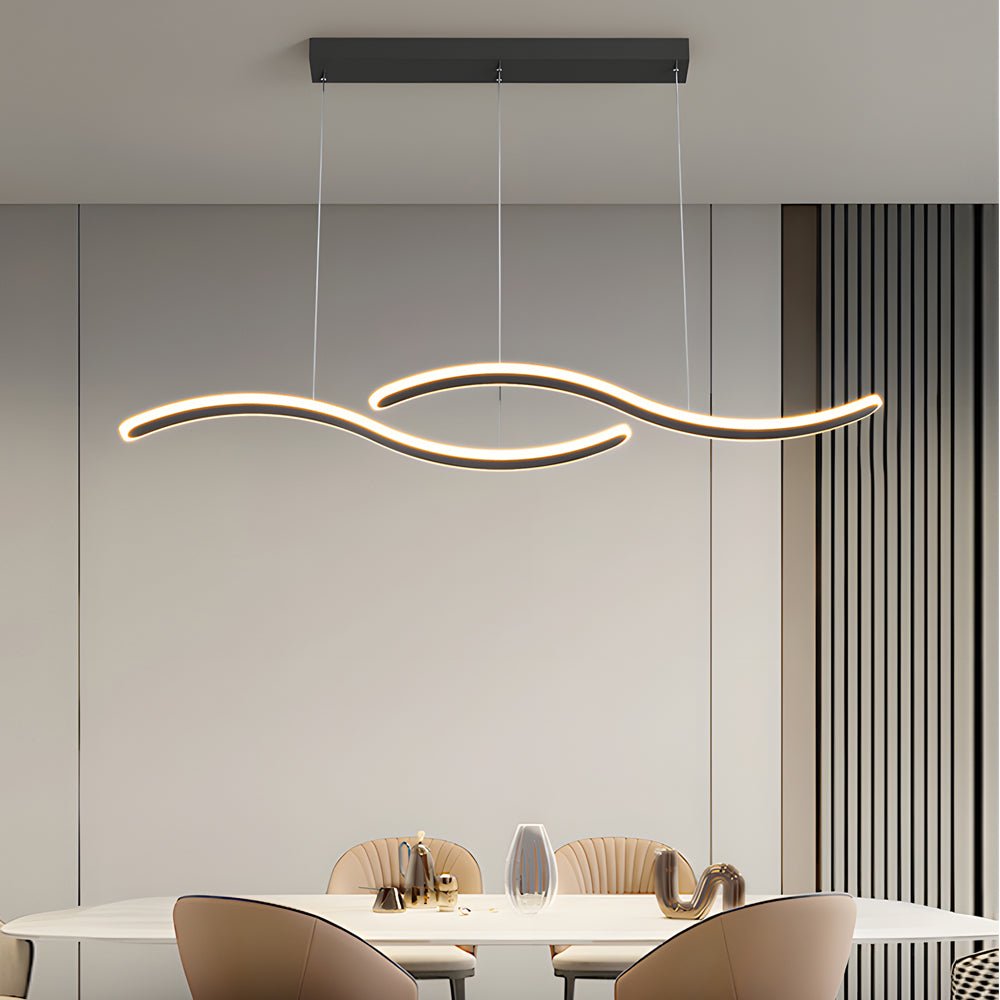 Dual Wave LED Dining Pendant