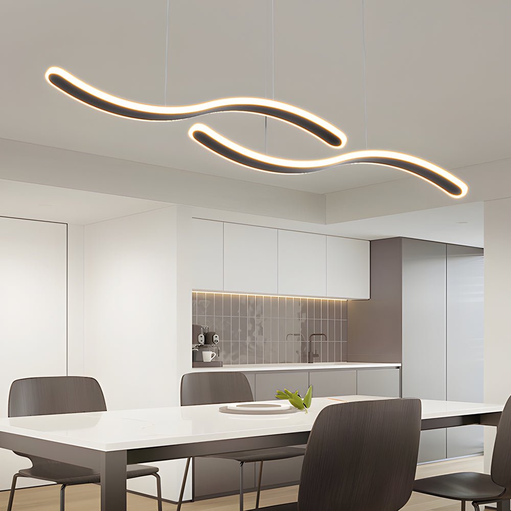 Dual Wave LED Dining Pendant