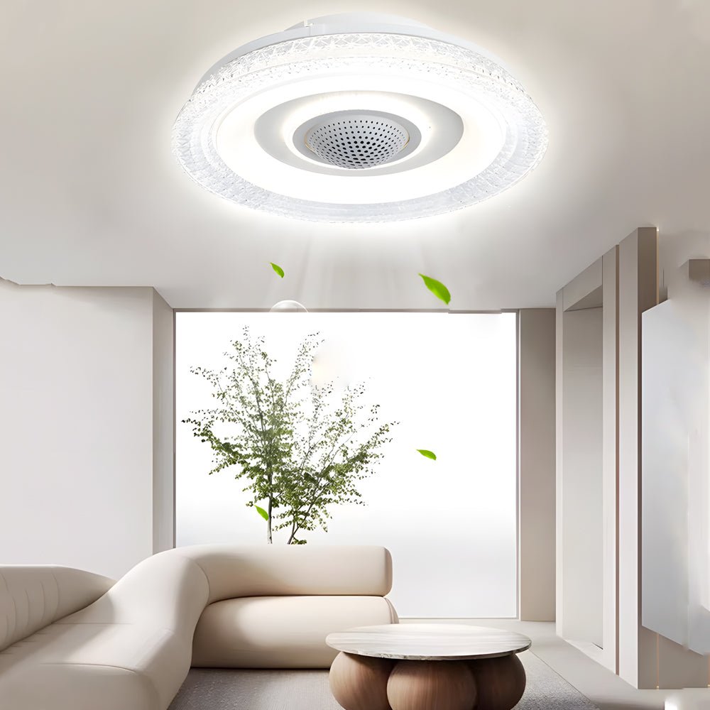 20" Bladeless Ceiling Fan with Dimmable LED & Remote